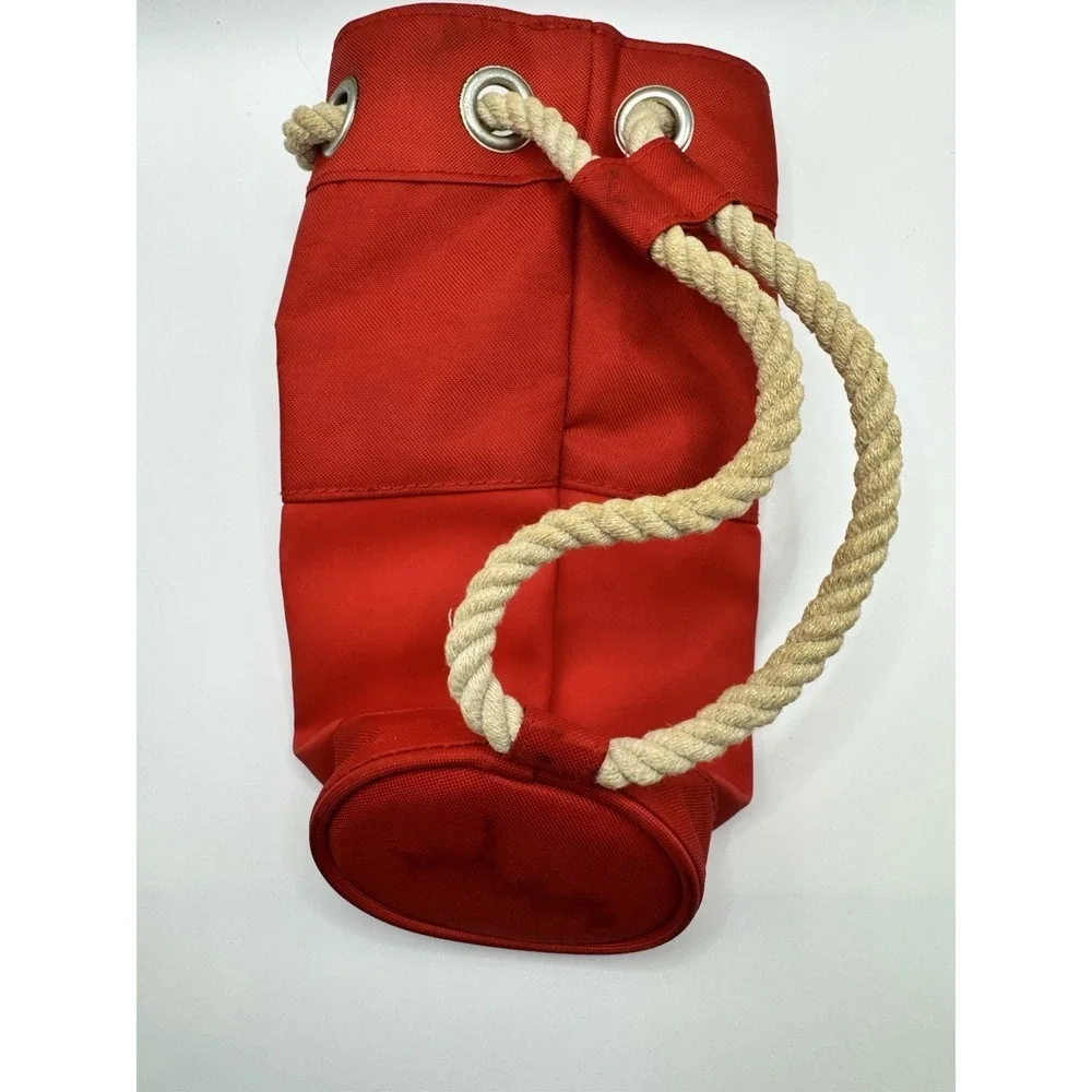 Vintage Mount Gay Rum Barbados Eclipse Red Canvas Rope Handle‎ Bottle Bag Tote